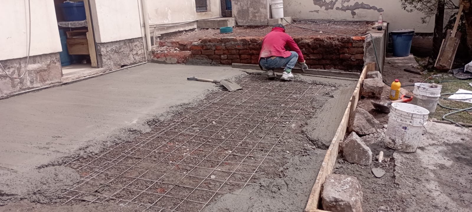 Trabajo de enlucido en paredes
